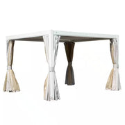 12 Ft. X 10 Ft. Aluminum Pergola with Louvered Roof and Drainage System, White