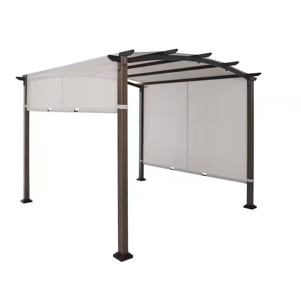 Clifton 10 Ft. X 10 Ft. Easy Assembly Tool Free Pergola with Privacy Shade