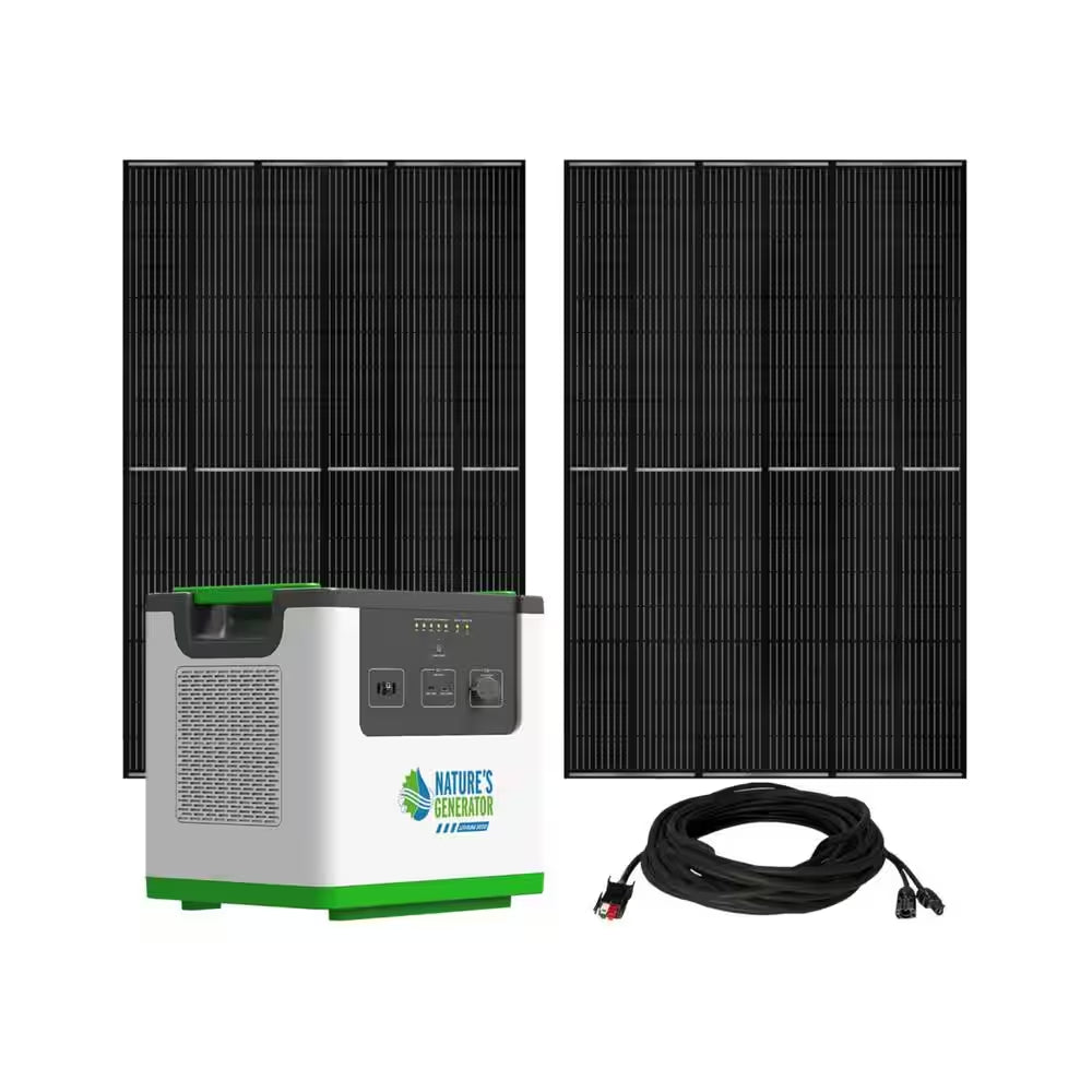 220W Output Push-Button Start 3072Wh Expansion Battery L3600 Solar Generator Power Pod with 2-Piece 440W Solar Panels