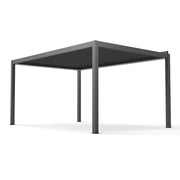 12 Ft. X 16 Ft. Dark Gray Powered Aluminum Louvered Pergola with Adjustable Roof, LED Lights and Rain Sensor