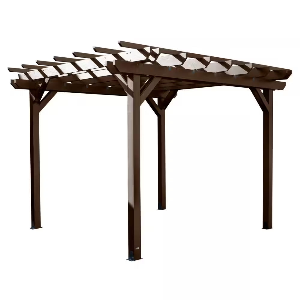 Bohdi 12 Ft. X 10 Ft. Weathered Acorn Plastic Pergola