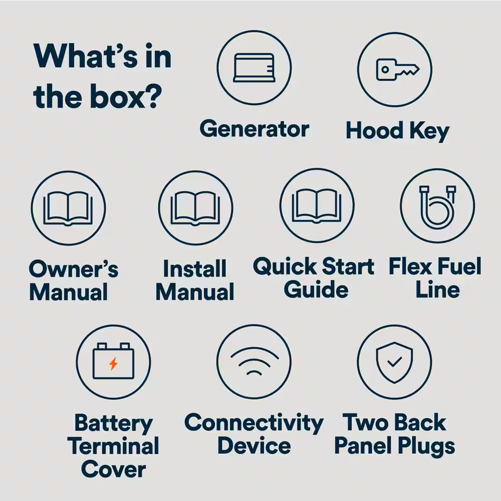 26Kw Air-Cooled Auto Start Natural Gas or Propane Whole House Generator and 200 Amp Transfer Switch W/ Smart Monitoring