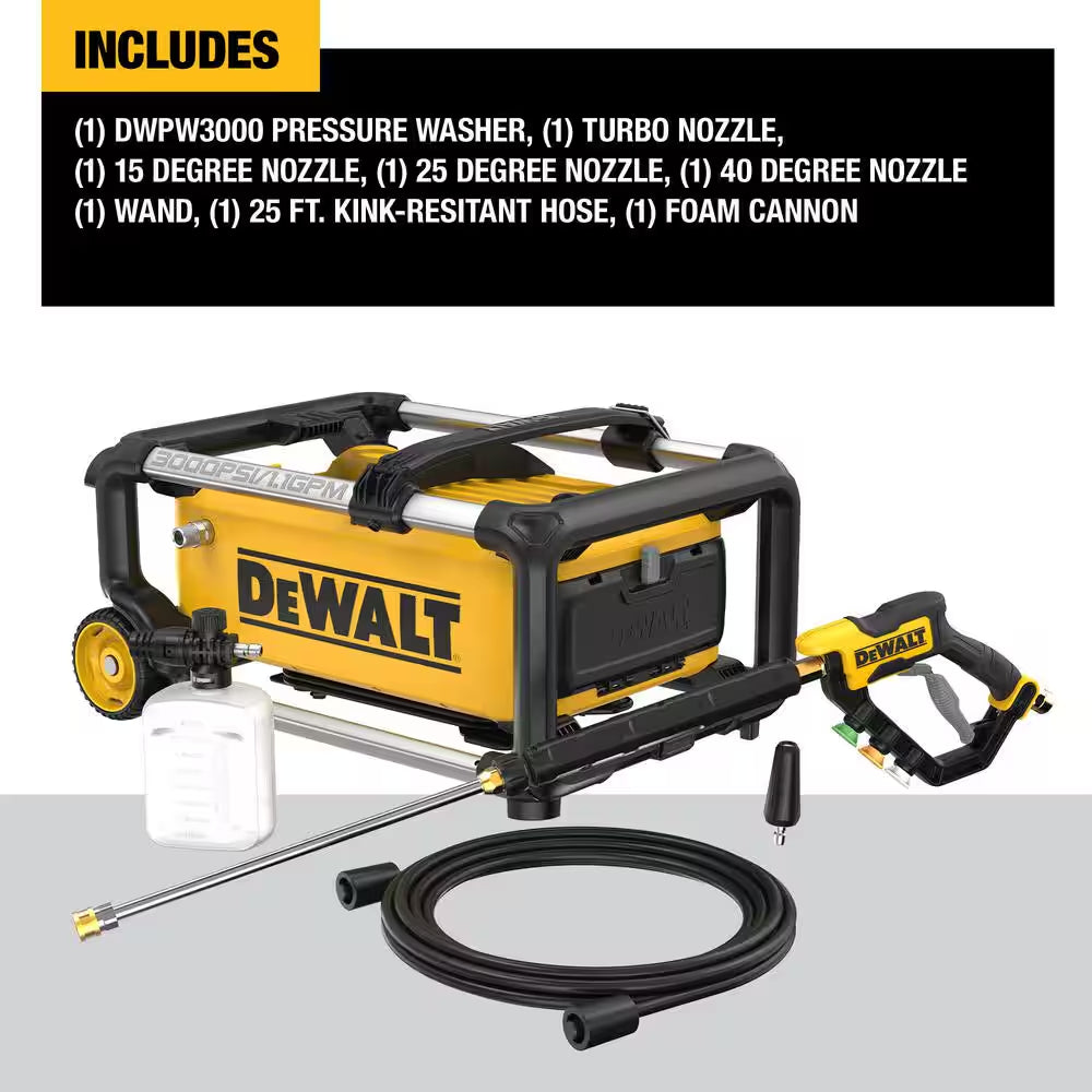 3000 PSI 1.1 GPM 15 Amp Cold Water Electric Pressure Washer with Internal Equipment Storage