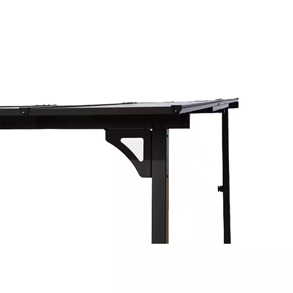 10 Ft. X 14 Ft. Heavy-Duty Wall-Mounted Lean-To Metal Pergola Gazebo with Roof