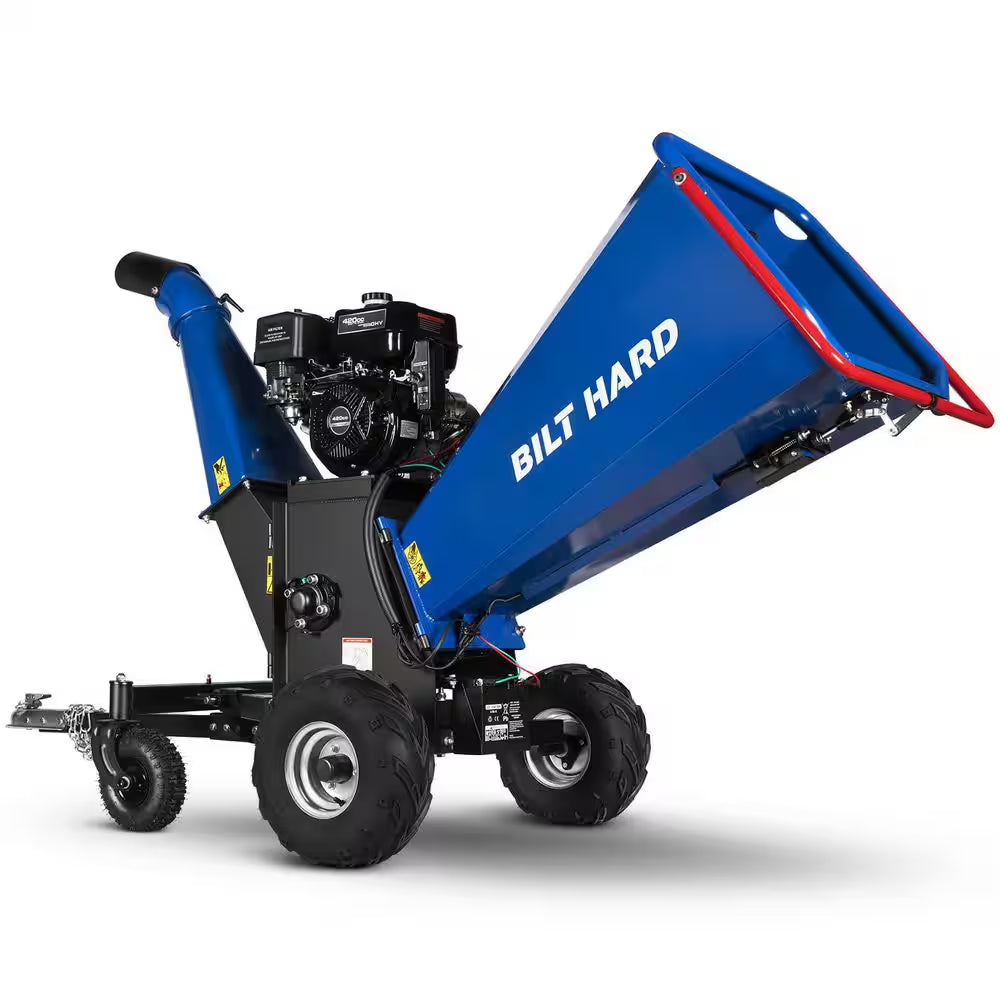 6 In. 15 HP 420 Cc Gas Powered Wood Chipper with E-Start 4-Wheels Towable Shredder Mulcher