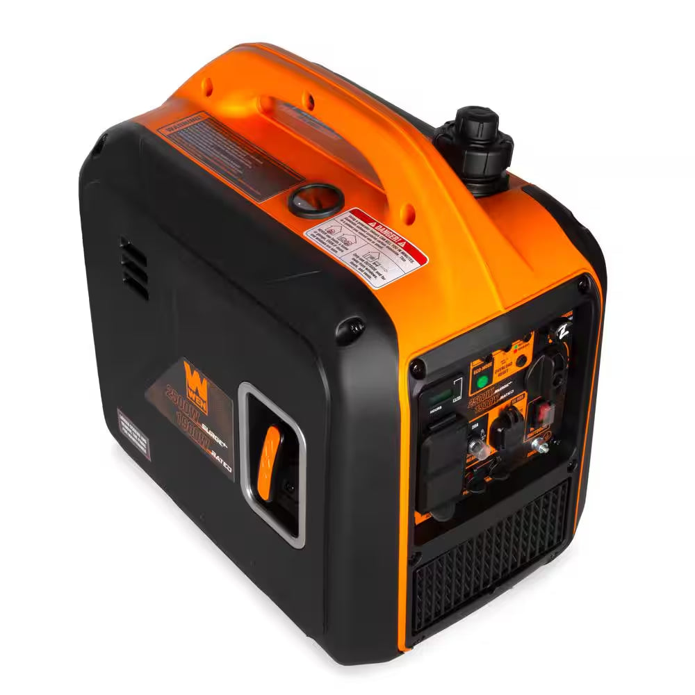 2500-Watt Recoil Start Gas-Powered Inverter Generator, Quiet, Portable, and Lightweight with Fuel Shut Off, CO Watchdog
