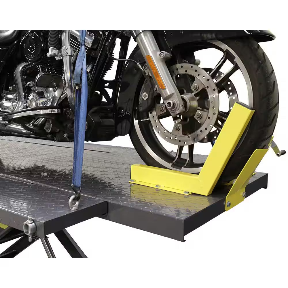 RML-1500XL Deluxe Extended Motorcycle and ATV Lift Platform with Front Wheel Vise, 1500 Lb. Capacity