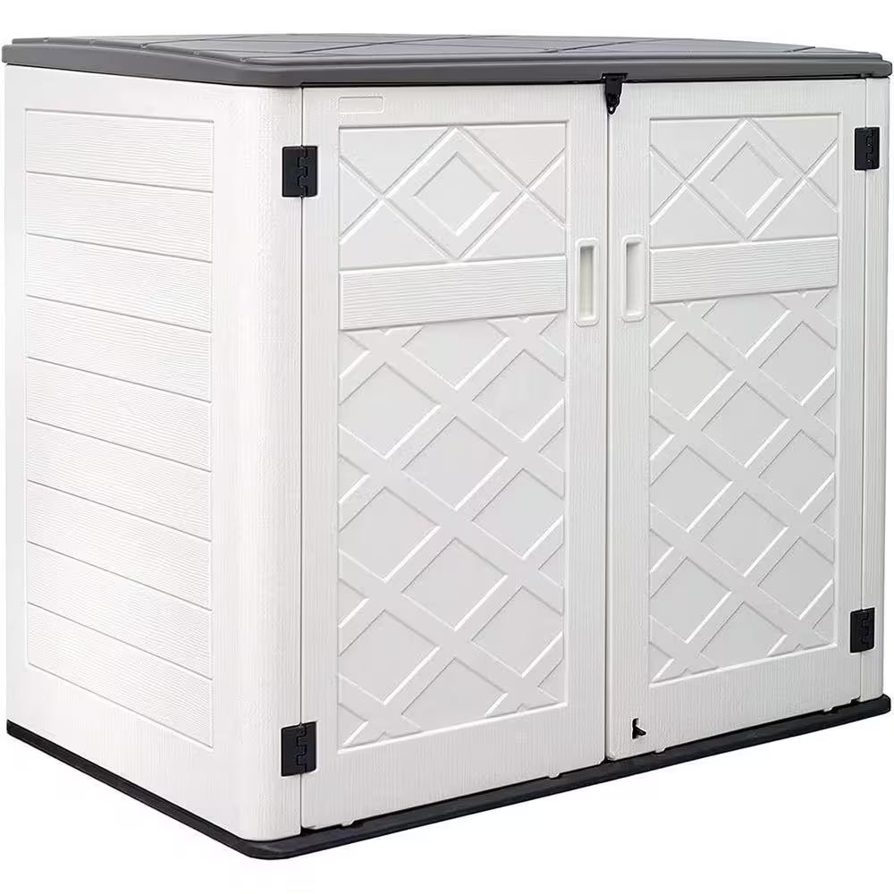4 Ft. 5 In.W X2 Ft. 10.3 In.D X3 Ft. 11 In.H Large Plastic Resin Outdoor Storage Cabinet Shed,Coverage Area 12.67 Sq.Ft.