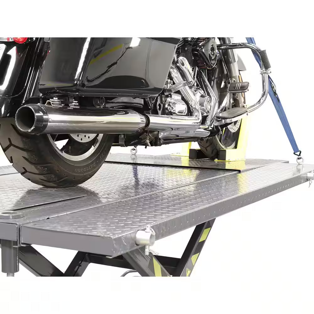 RML-1500XL Deluxe Extended Motorcycle and ATV Lift Platform with Front Wheel Vise, 1500 Lb. Capacity