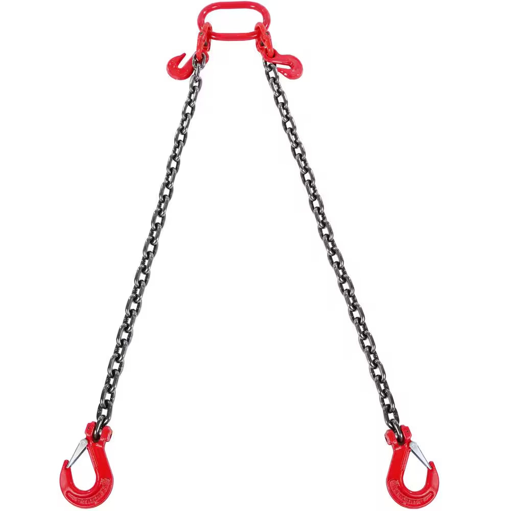 Chain Sling, 3/8 In. X 6 Ft. Lifting Chains with Hooks, G80 Engine Chain Hoist Lifts, 11000 Lbs. Lifting Sling Chains