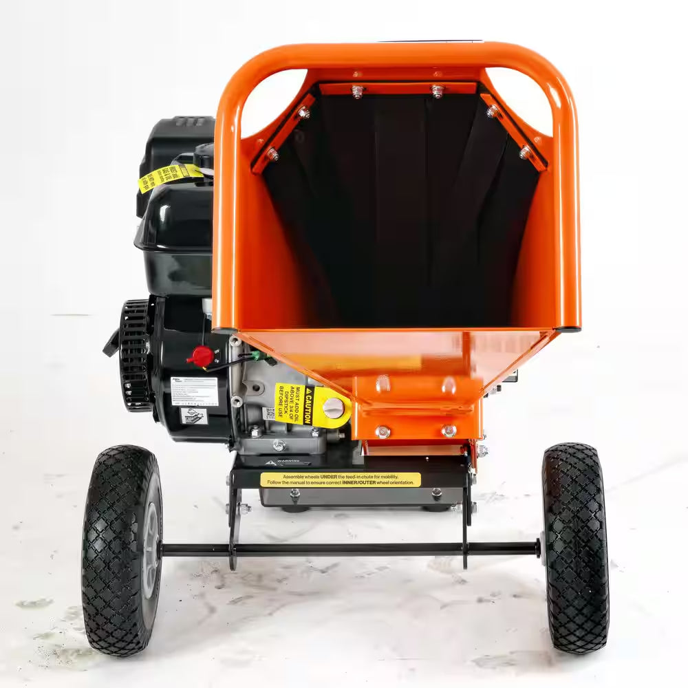 4 In. Max Capacity-9Hp Gas-Powered Wood Chipper W Shredder Mulcher, 10 In. Wh