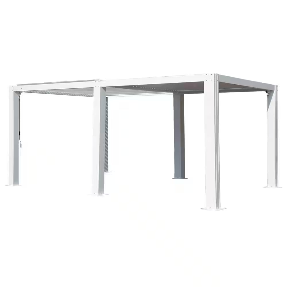 10 Ft. X 20 Ft. White Aluminum Metal Louvered Pergola