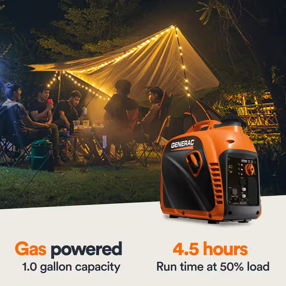 2500 Watt Recoil Start Gasoline Portable Generator Inverter W/ Cosense