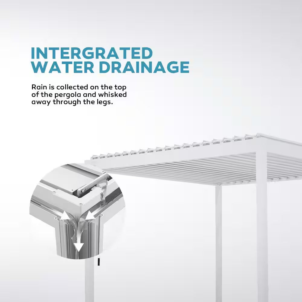 111S 10 Ft. X 10 Ft. Aluminum Pergola with Louvered Roof