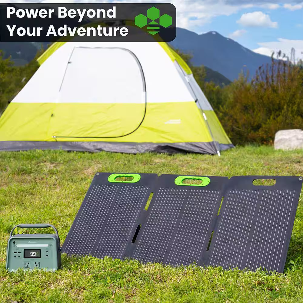 Solid-State Solar Battery Generator 330W (241Wh) Push-Button Start with 100W Portable Solar Panel, for Home, Camping
