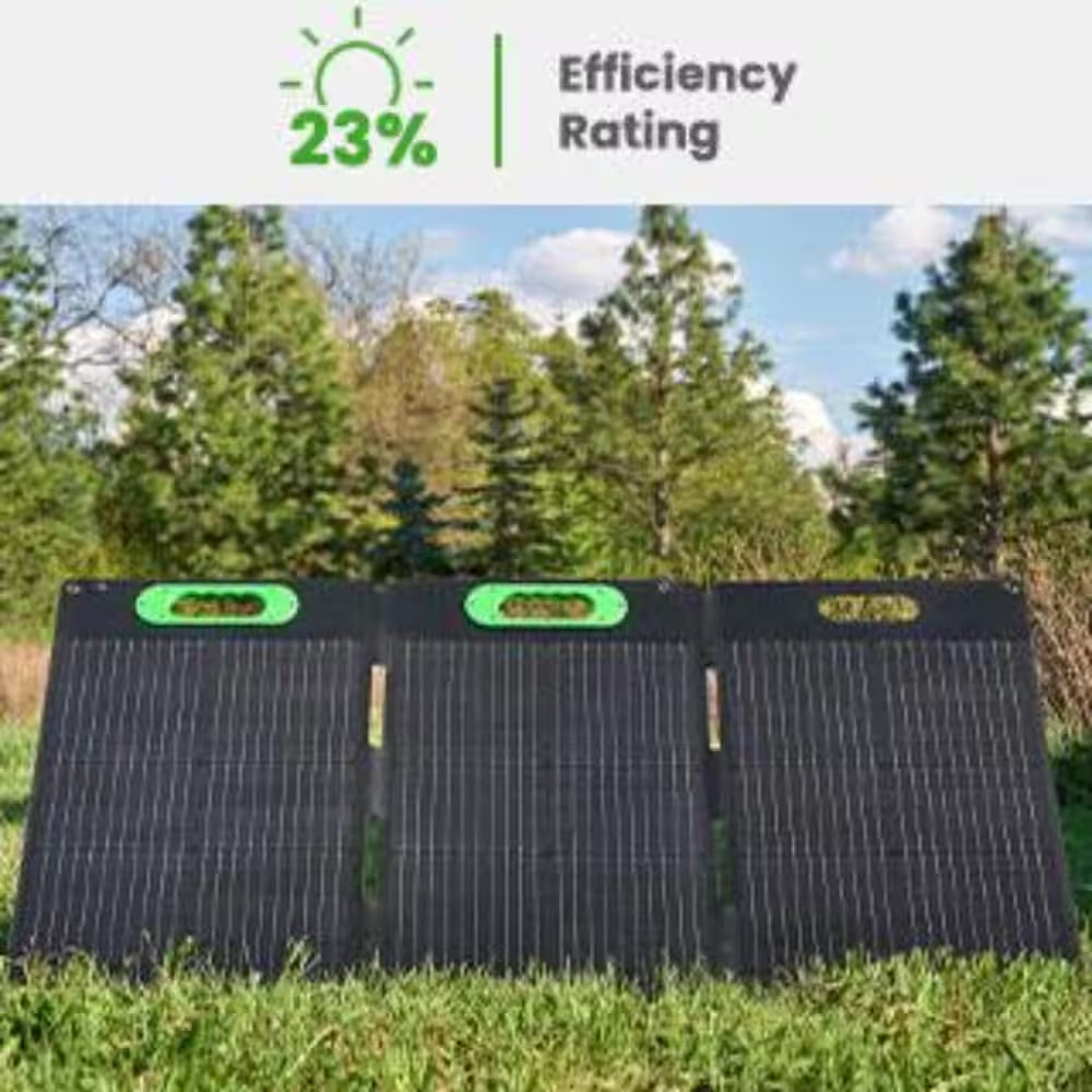Solid-State Solar Battery Generator 330W (241Wh) Push-Button Start with 100W Portable Solar Panel, for Home, Camping