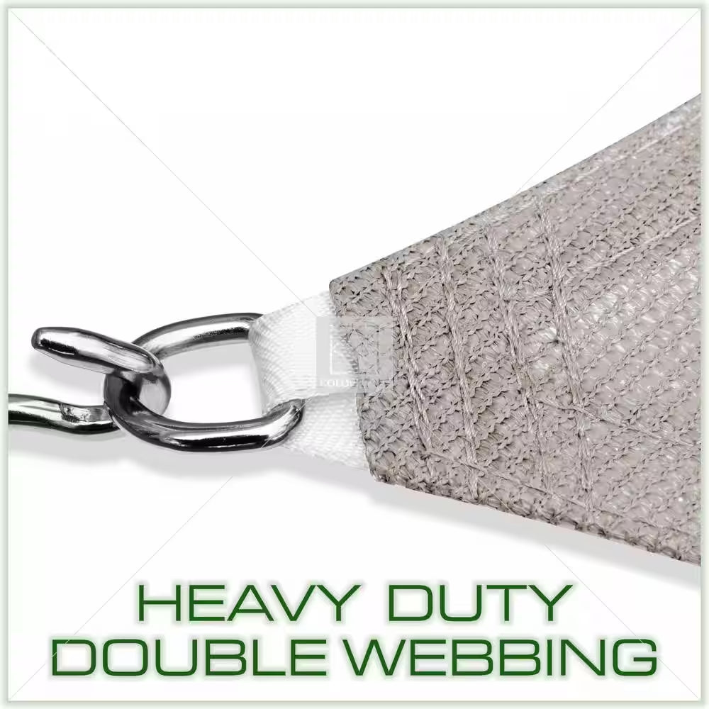 12 Ft. X 12 Ft. 190 GSM Grey Square Sun Shade Sail Screen Canopy, Outdoor Patio and Pergola Cover
