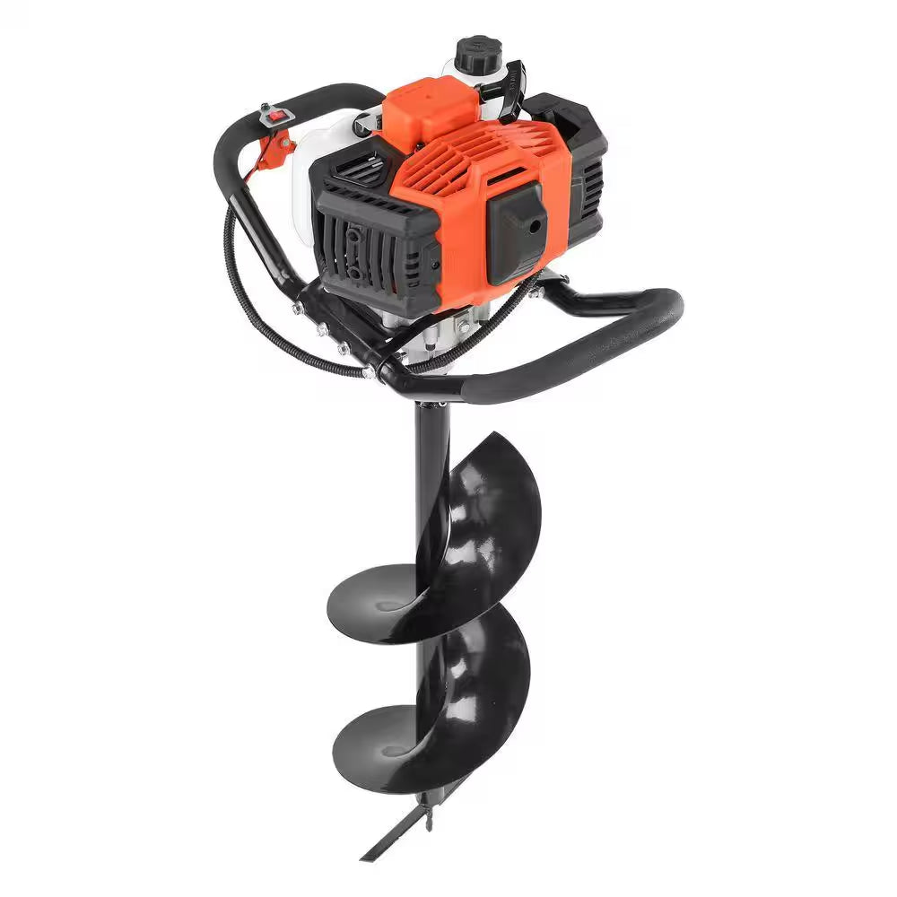 Post Hole Digger, 30 In. Long Alloy Steel Auger 52Cc 1450W Auger Post Hole Digger, Gas Powered Earth Digger