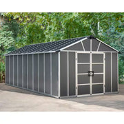 Yukon 11 Ft. W X 21 Ft. D Resin Plastic Outdoor Garden Storage Shed with Floor (229.8 Sq. Ft.) in Dark Gray