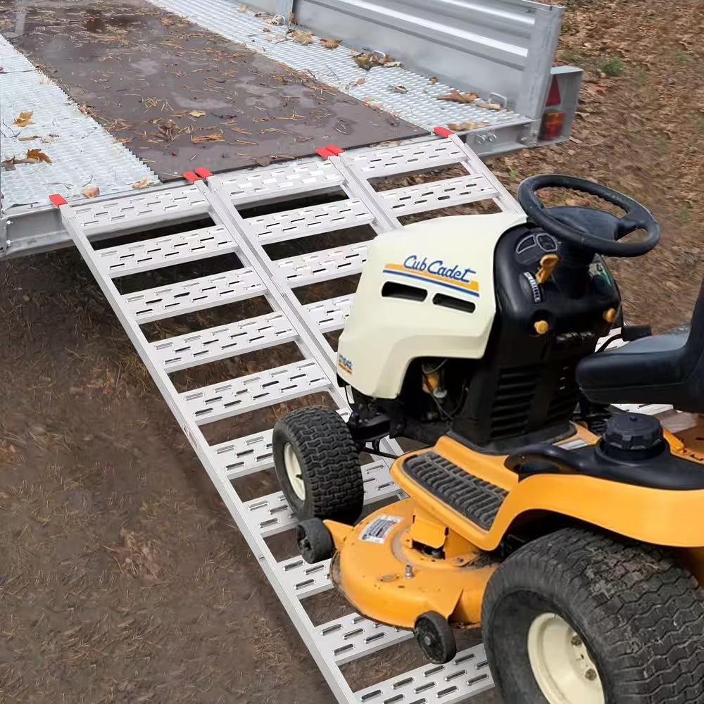 76 In. Aluminum ATV Ramps for Pickup Trucks, 1500 Lbs. Capacity, Tri-Fold Motorcycle Powersports Loading Ramps