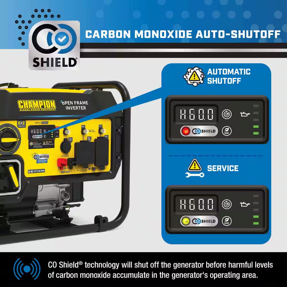 5500/4000-Watt Recoil Start Gas Open Frame Inverter Generator, Free 3-Year Warranty for RV and Home (CARB)