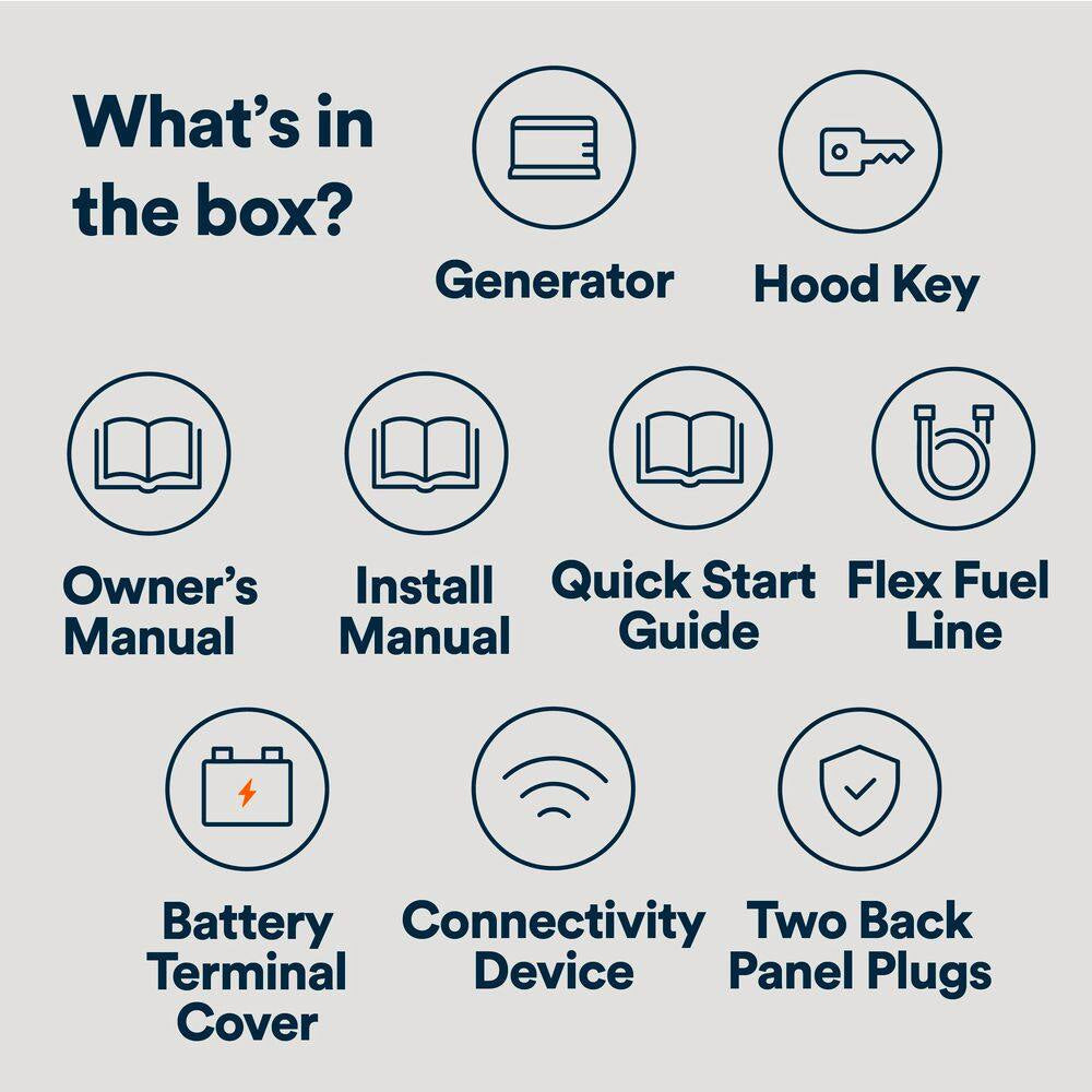 22Kw Air-Cooled Auto Start Natural Gas or Propane Whole House Generator and 200 Amp Transfer Switch W/ Smart Monitoring