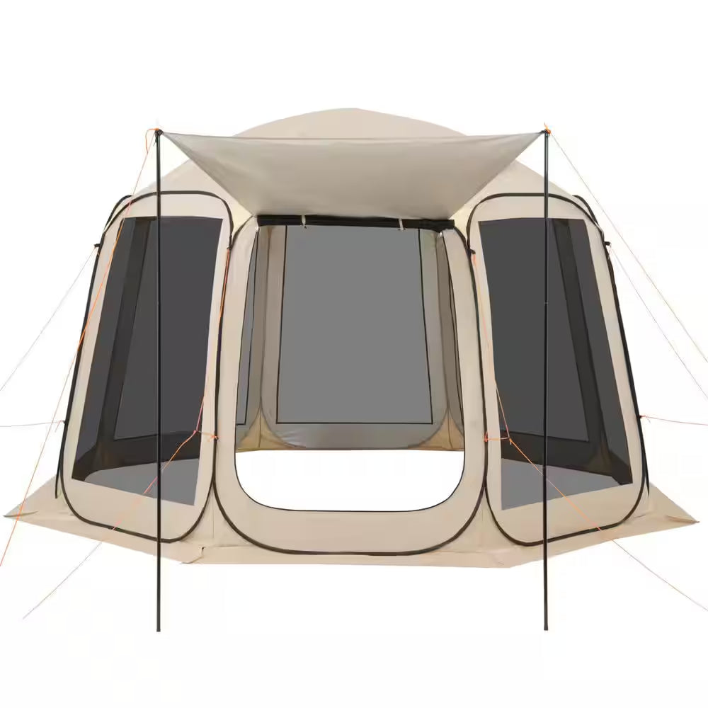 Screen House Tent, Portable Screened in Canopy with Carry Bag, 12 X 11 Ft. 10-12 Person Pop up Screen Tent with Awning