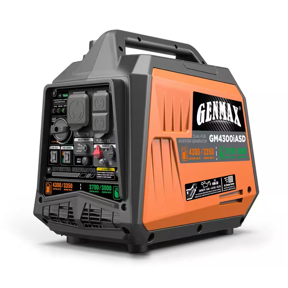 4000-Watt Recoil Start Gasoline Powered Inverter Generator Light-Weight and Quiet with 145Cc OHV Engine