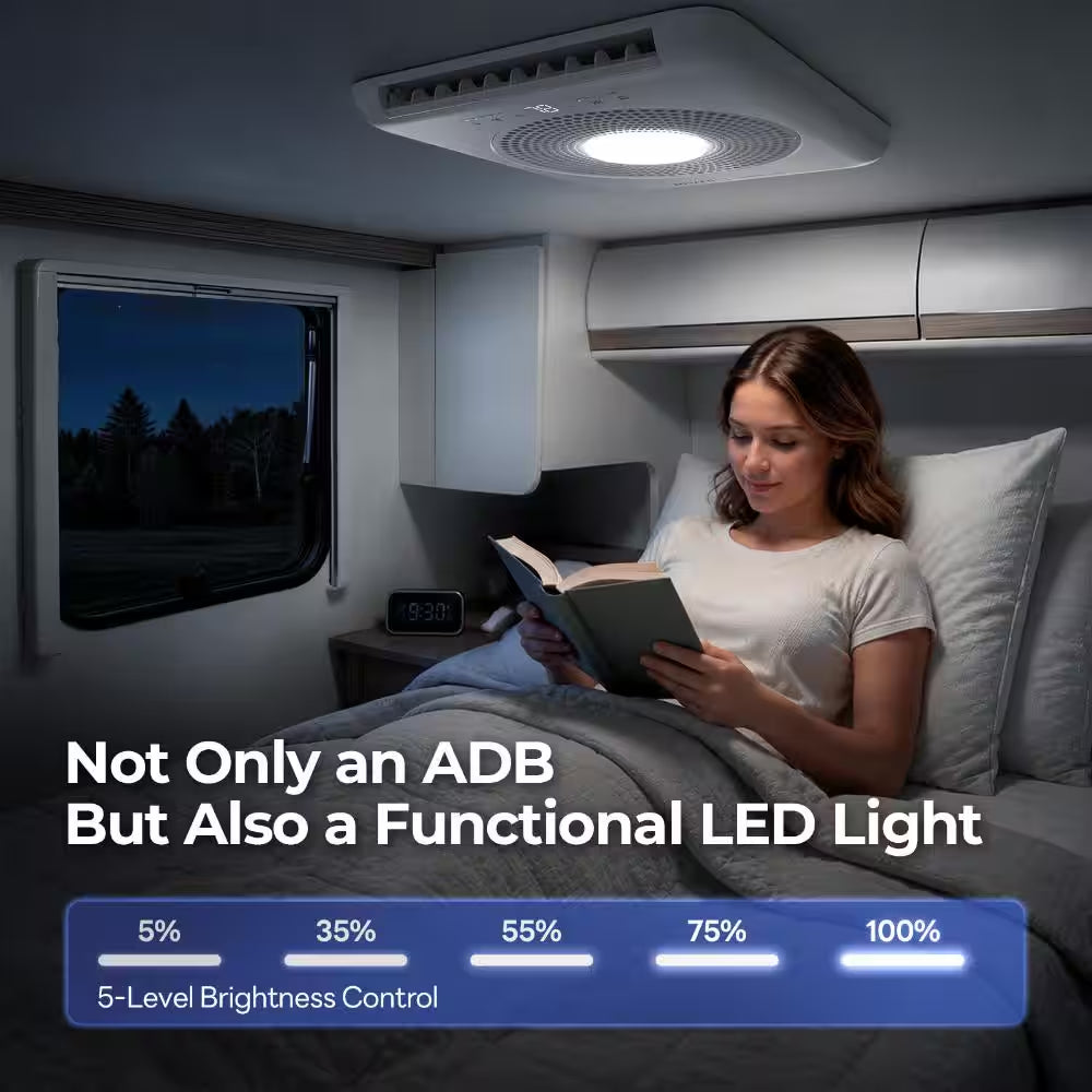 18000 BTU RV Air Conditioner, Ducted & Non-Ducted, Cool Only, LED ADB Smart Control, Black, 2-Year Warranty
