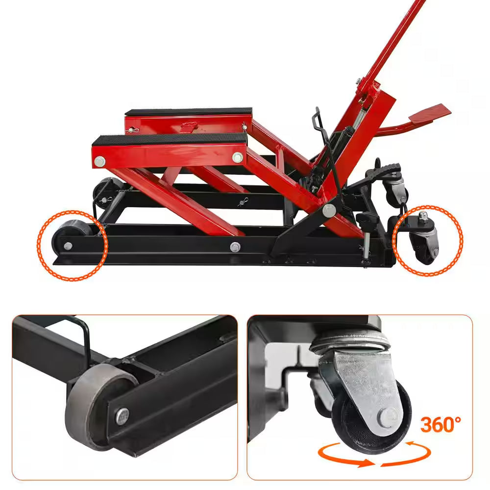 Hydraulic Motorcycle 1500 Lbs. ATV and Motorcycle Jack with Foot-Operated Lift