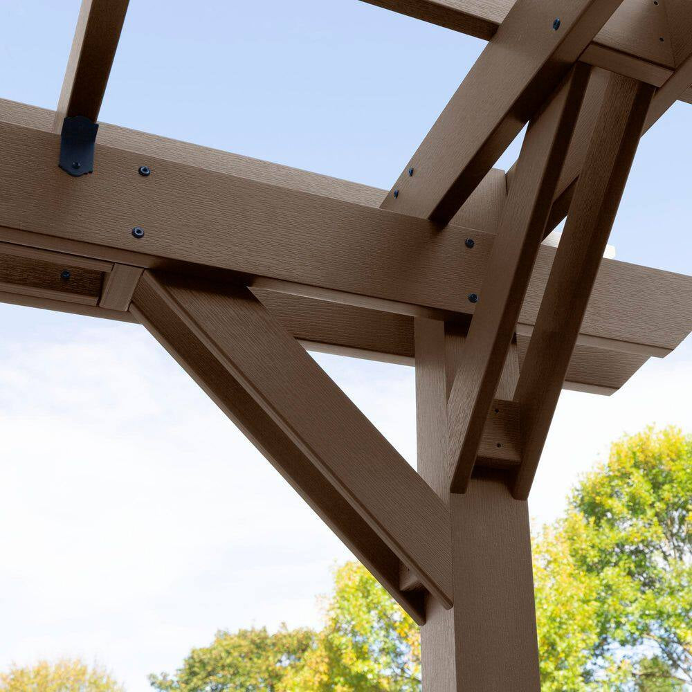 Bohdi 12 Ft. X 10 Ft. Weathered Acorn Plastic Pergola