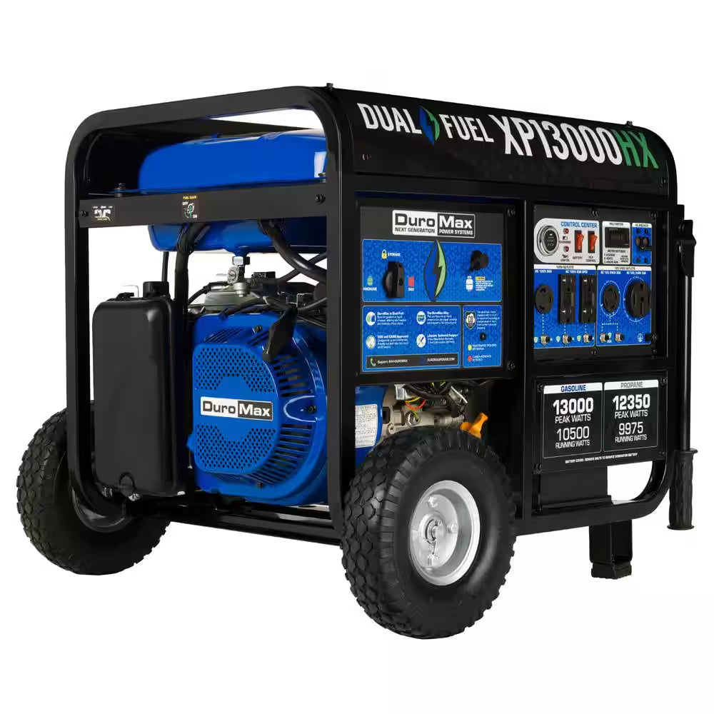 13000/10500-Watt Dual Fuel Electric Start Gasoline/Propane Portable Home Power Back up Generator with CO Alert Sensor