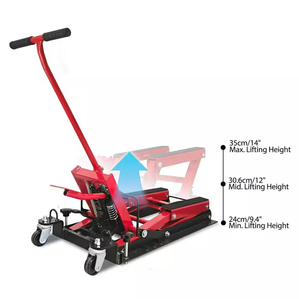 Hydraulic Motorcycle 1500 Lbs. ATV and Motorcycle Jack with Foot-Operated Lift