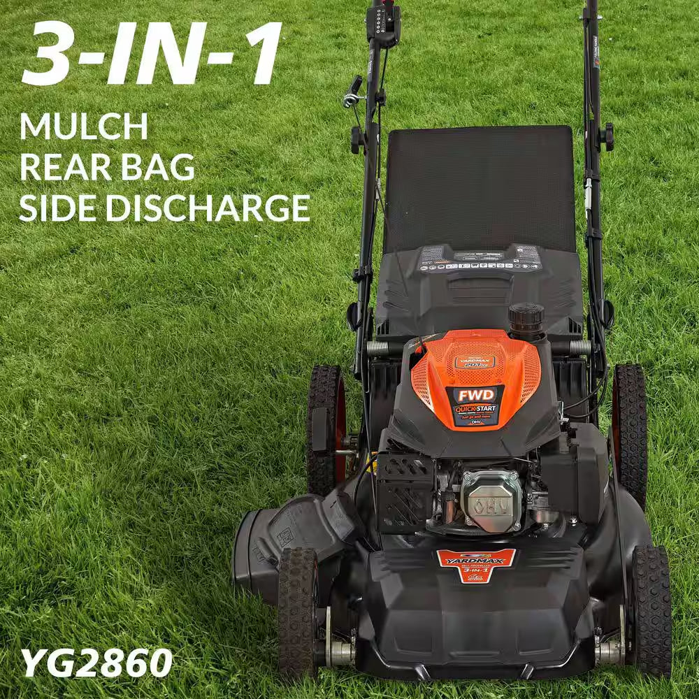 22 In. 201 Cc SELECT PACE 6 Speed CVT High Wheel FWD 3-In-1 Gas Walk behind Self Propelled Lawn Mower