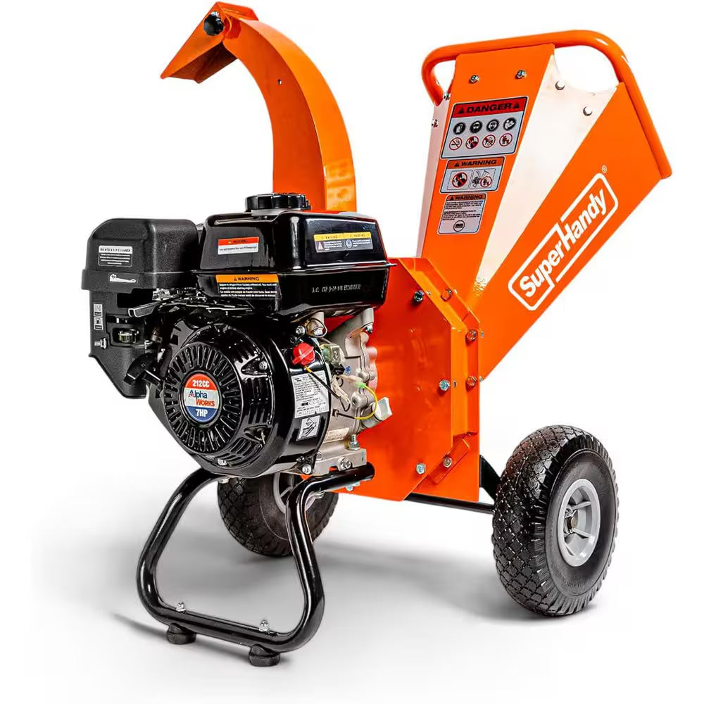 Mini Wood Chipper Shredder Mulcher – 3 In. Max Capacity, 7 HP Engine, Compact Design for Small Branches & Debris