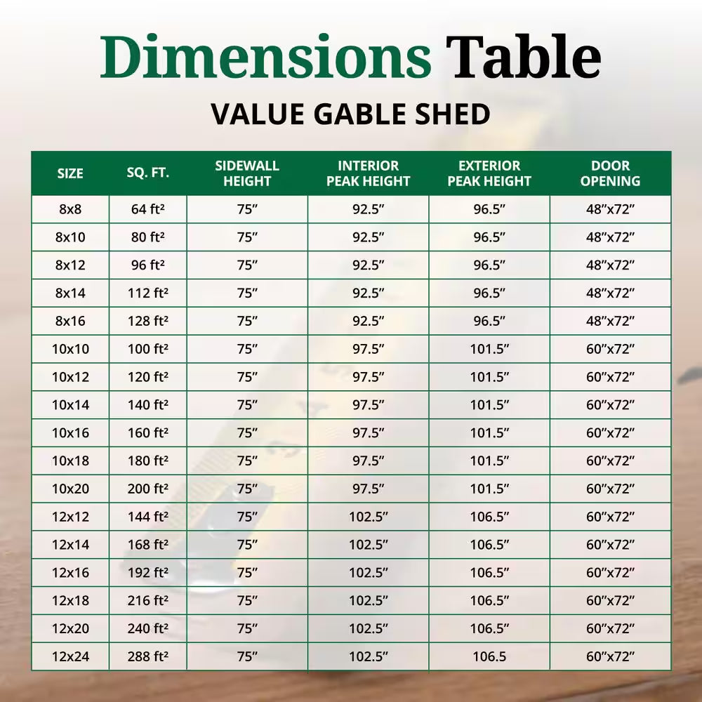 Value Gable 10 Ft. X 20 Ft. Outdoor Wood Storage Shed Precut Kit (200 Sq. Ft.)