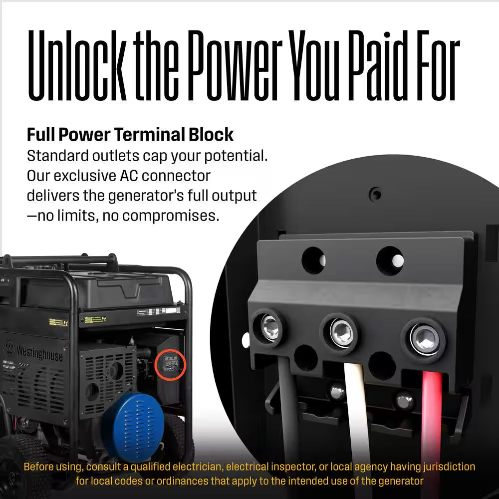 28,000/20,000-Watt Remote Electric Start Tri-Fuel Gas, Propane, Natural Gas Powered Portable Generator W/ Low THD