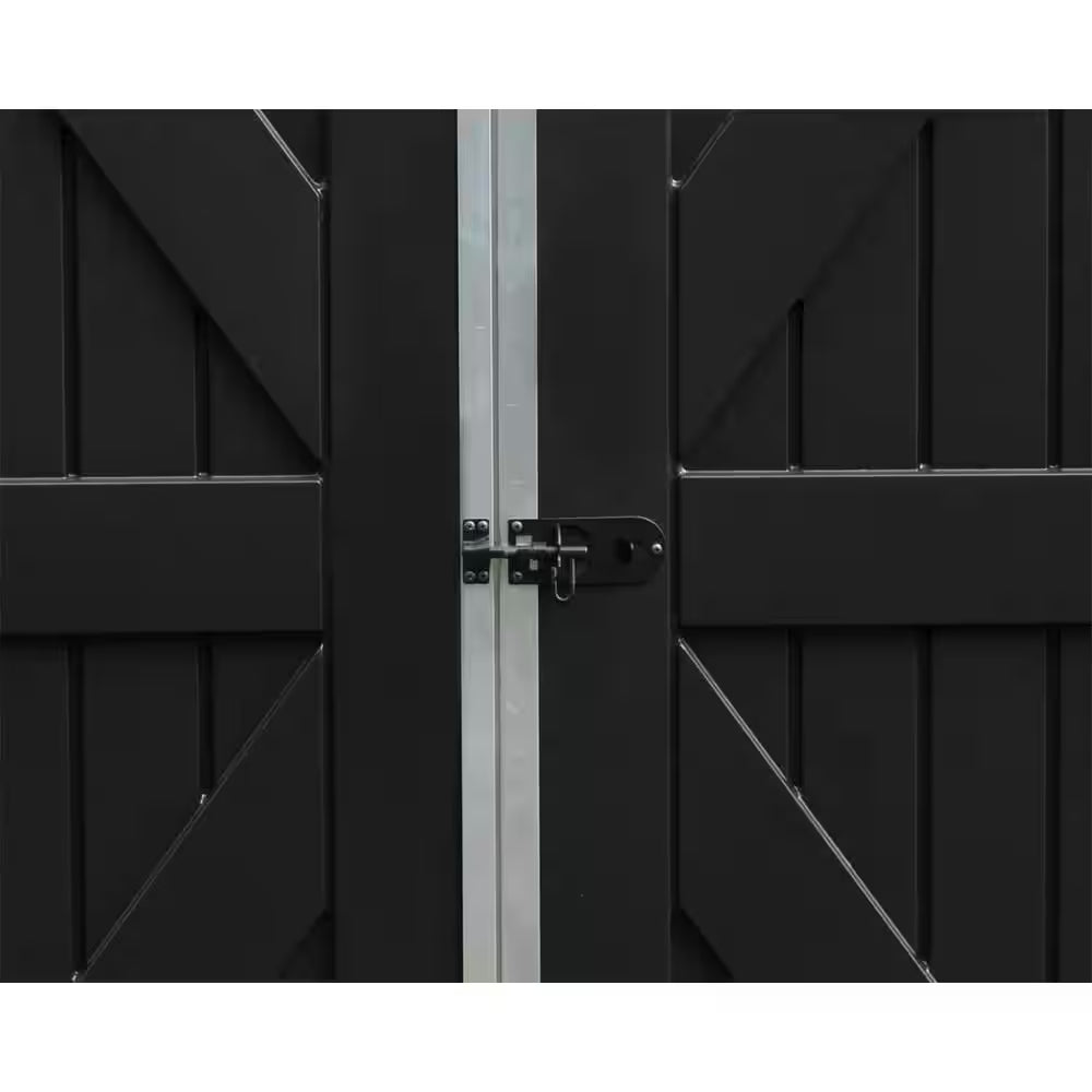 Skylight 6 Ft. W X 8 Ft. D Resin Plastic Outdoor Garden Storage Shed with Floor (45.2 Sq. Ft.) in Dark Gray Deco