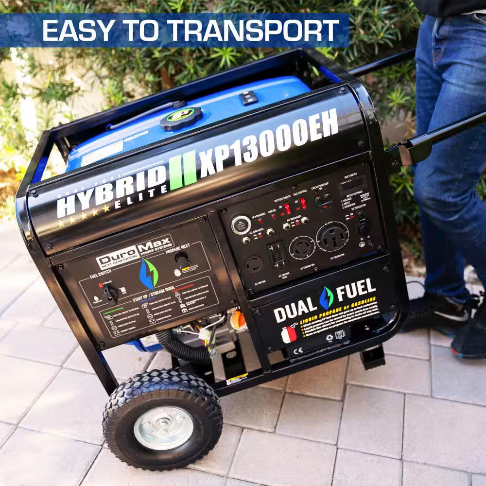 13000/10500-Watt Dual Fuel Electric Start Gasoline/Propane Portable Home Power Back up Generator with CO Alert Sensor