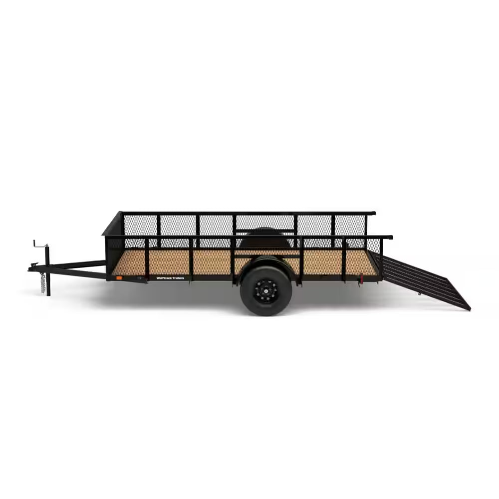 6 Ft. X 12 Ft. Utility Trailer with Mesh Sides and Wood Floor, 2,090 Lb. Payload Capacity