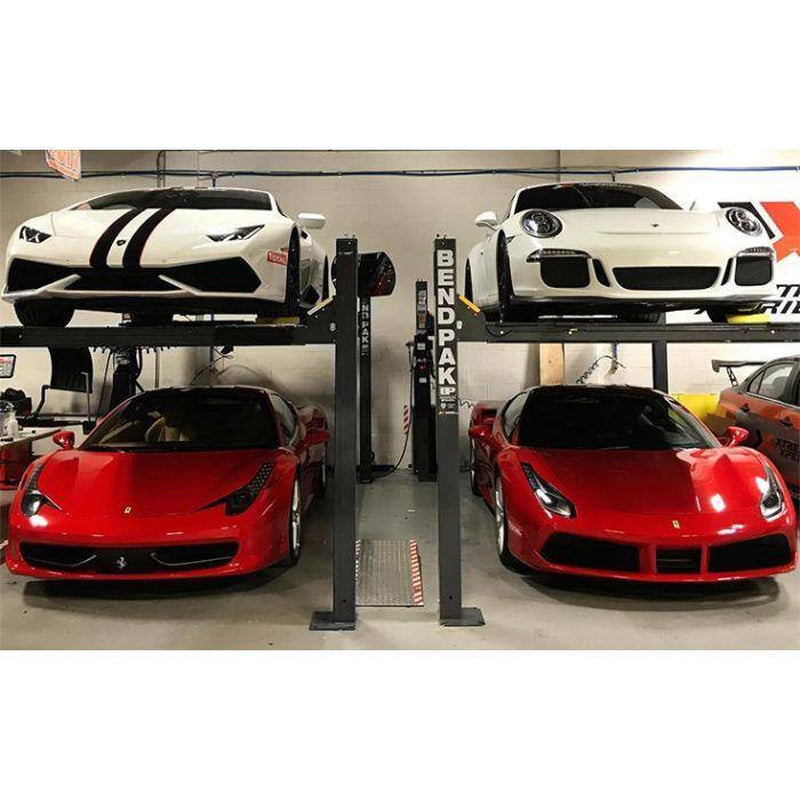 HD-7P 4 Post Car Lift 7000 Lbs. Capacity - Narrow-Width with 82 In. Max Rise with 220V Power Unit Included