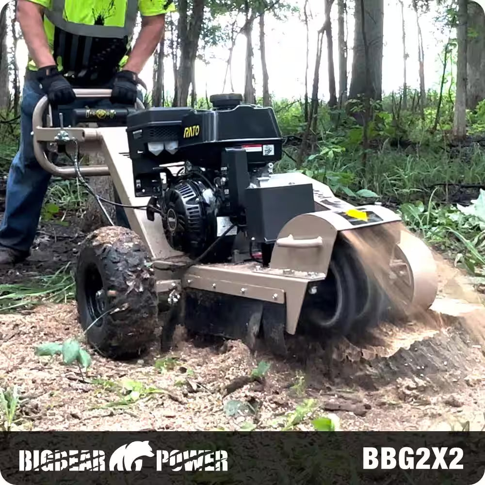 Double down Cutter 12 In. 15-HP Gas Powered Stump Grinder with High Torque Rato Electric Start Engine