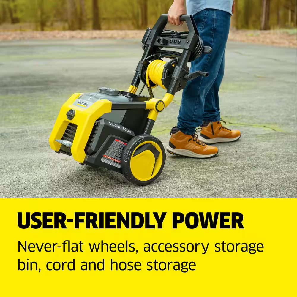 2300 PSI 1.2 GPM K2300PS Electric Power Pressure Washer with Turbo, 15-Degree, 40-Degree and Soap Nozzles