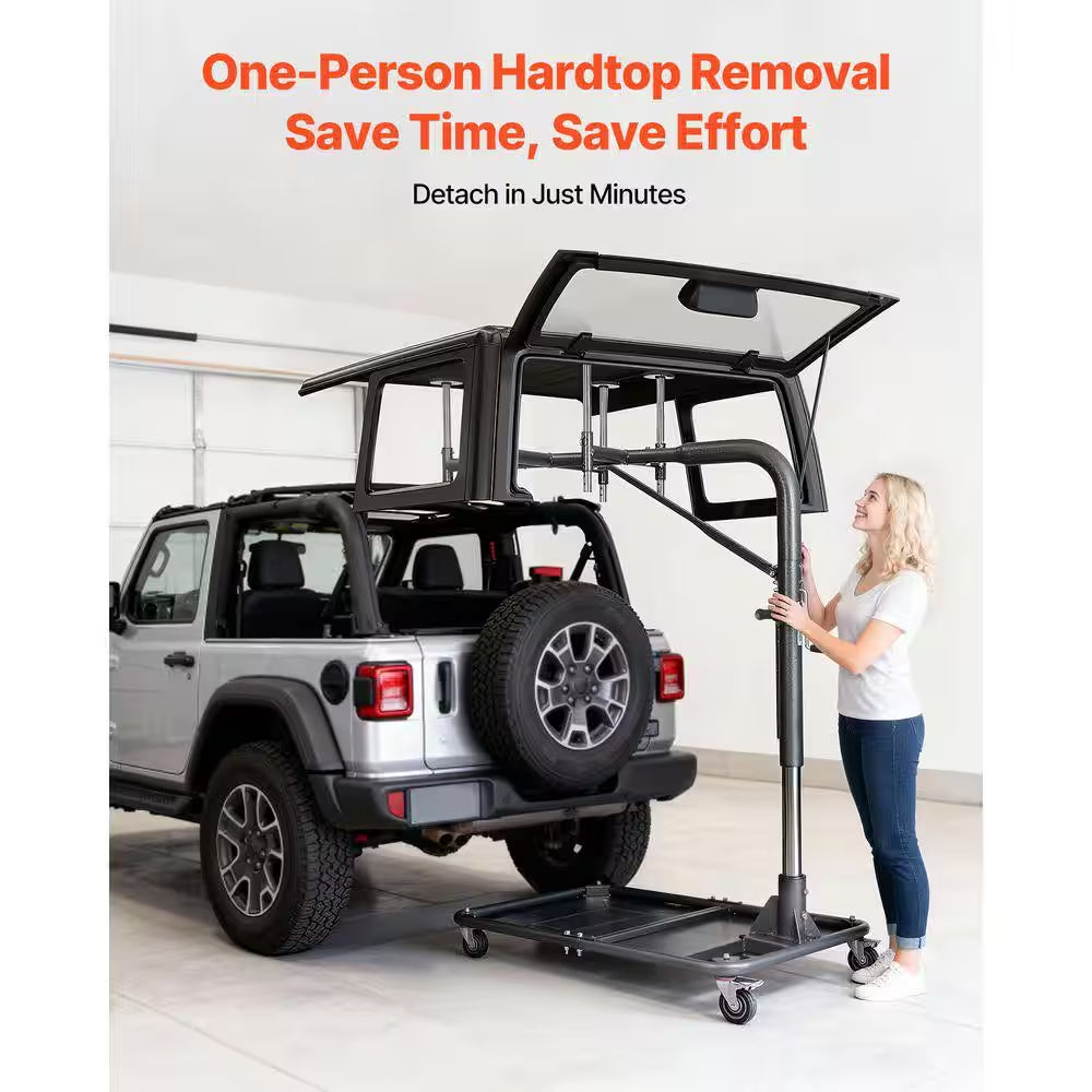 Hardtop Remover Lift 220 Lbs., Portable Carlift, Adjustable Height for Jeep Wrangler YJ TJ JK JL 4XE Ford Bronco 6 Gen+