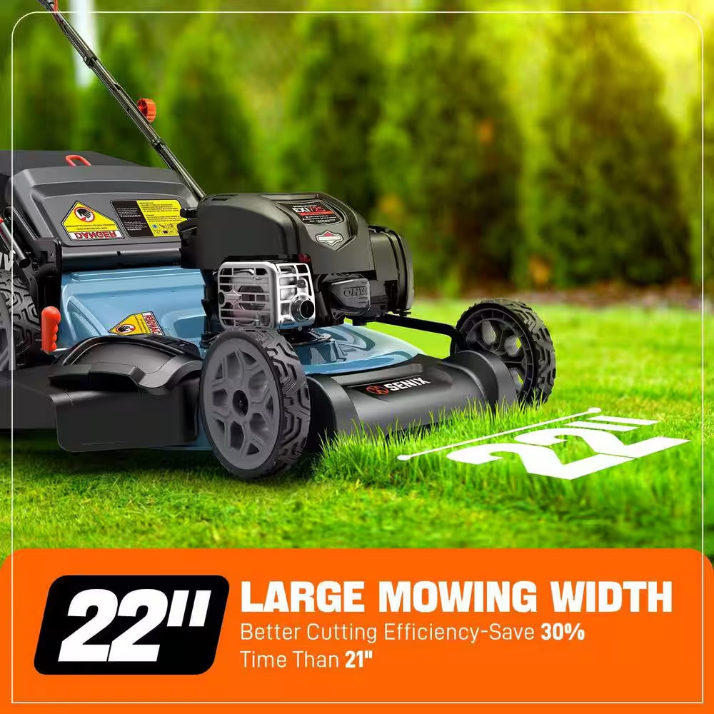 22 In. 163Cc 4-Cycle Briggs & Stratton Engine Gas Self-Propelled Lawn Mower with 3-In-1 Mulching Bagging Side Discharge