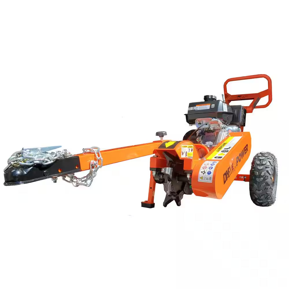 12 In. 14 HP Gas Powered Certified Commercial Stump Grinder with 9 High Speed HPDC Machined Carbide Cutters