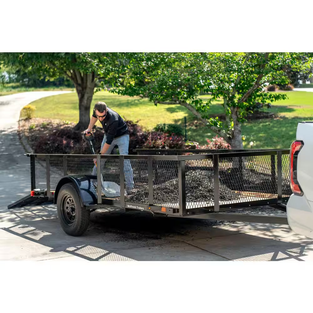 6 Ft. X 12 Ft. Utility Trailer with Mesh Sides and Wood Floor, 2,090 Lb. Payload Capacity