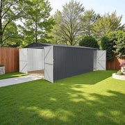 20 Ft.W X 13 Ft.D Outdoor Metal Storage Shed, Utility Tool House with 2 Doors, 4 Vents for Car,Truck, Gray (252 Sq. Ft.)