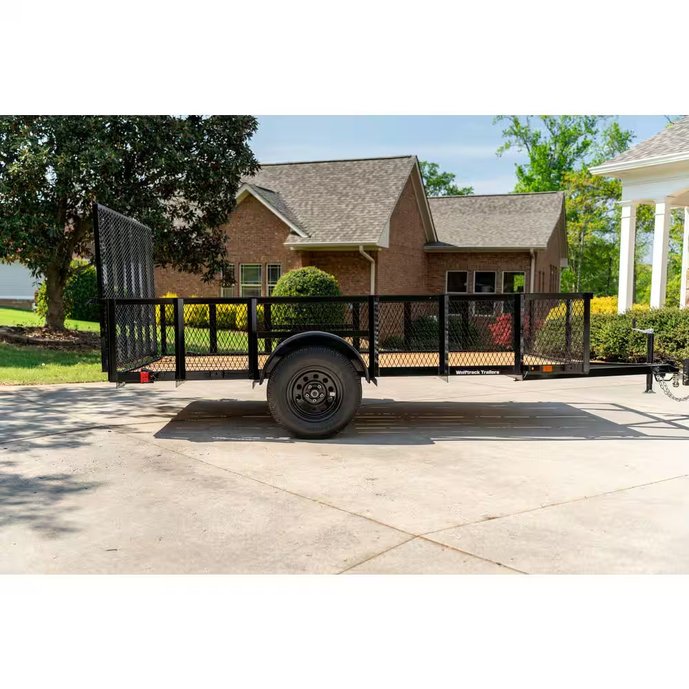 6 Ft. X 12 Ft. Utility Trailer with Mesh Sides and Wood Floor, 2,090 Lb. Payload Capacity