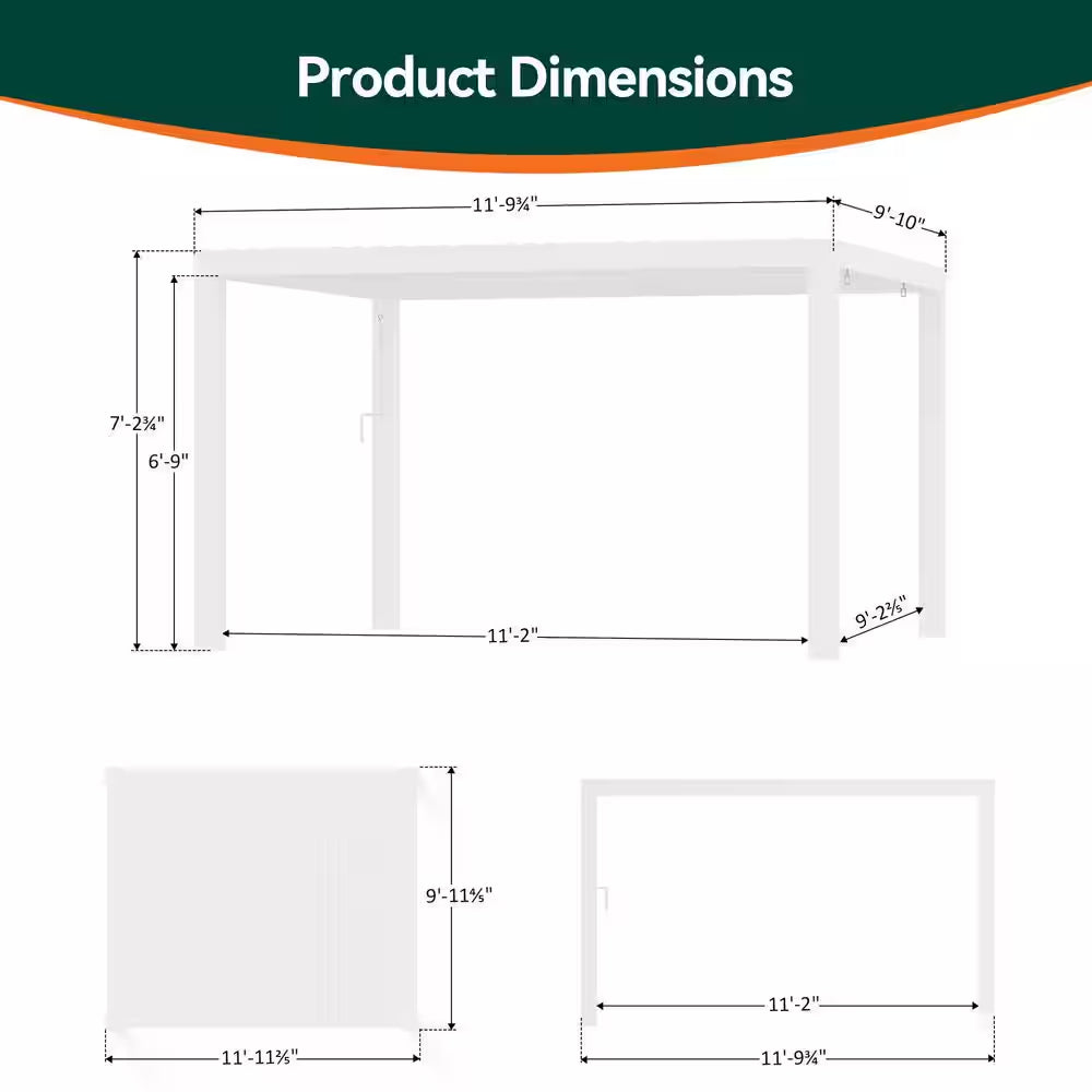Ultra Series 10 Ft. X 12 Ft. Louvered Pergola with USB Charging Port Deck, Gazebo with Adjustable Roof, White